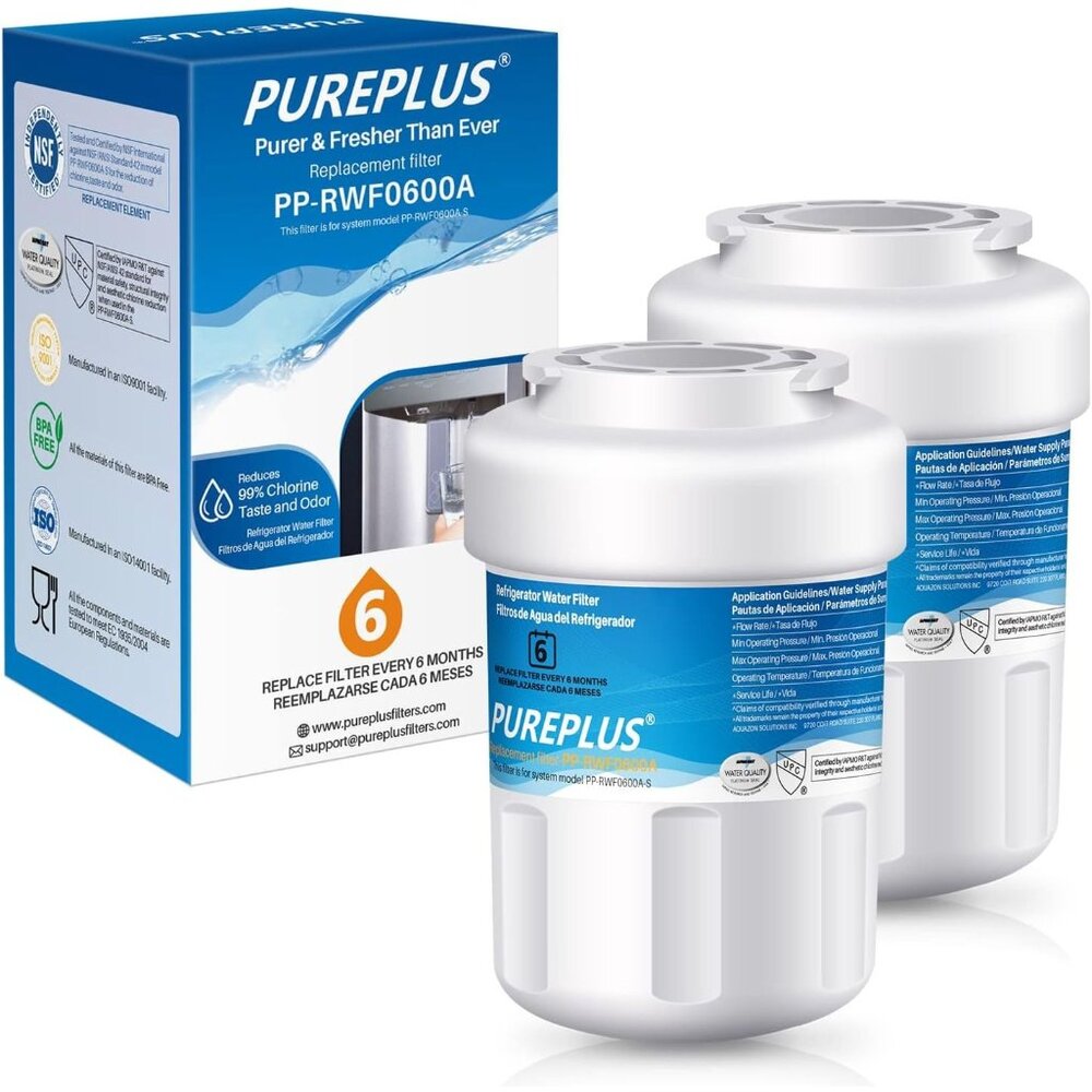 2 Pack PUREPLUS PP-RWF0600A Replacement Water Filter for Refrigerator